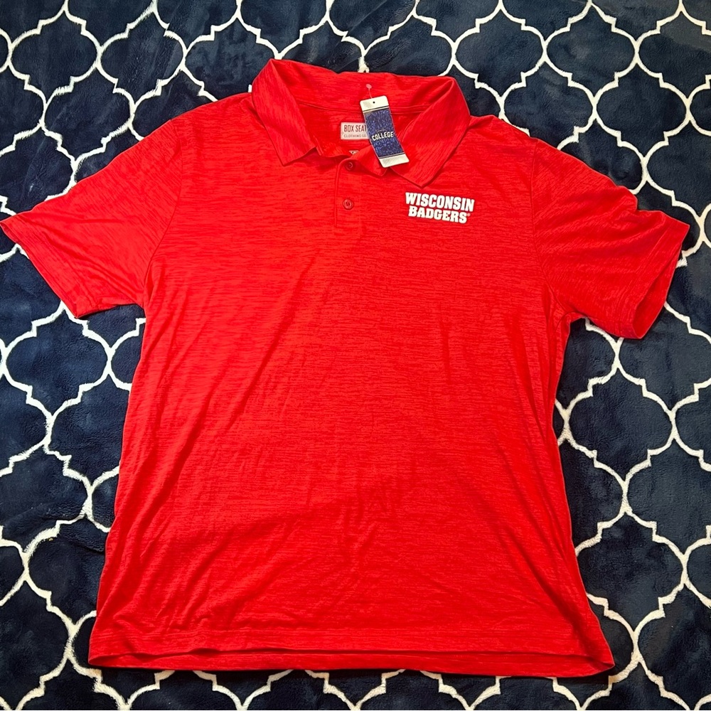 Wisconsin Badgers Red Polo Shirt size XXL